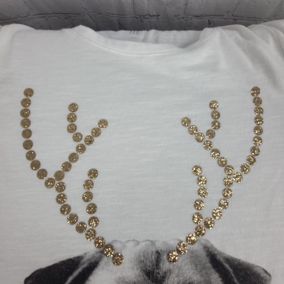 So Cutest Tee. Christmas Reindeer PUG kid's Sz relaxed 14 - Picture 7 of 13